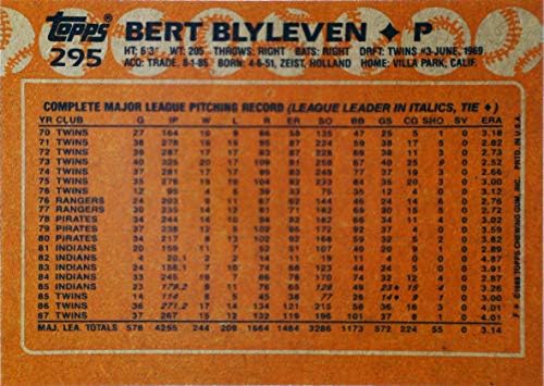 1988 Topps #295 Карта Берта Блайлевена в отлично състояние