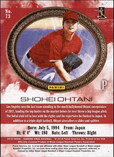 2018 Бейзболна картичка Панини Diamond Kings 73 Shohei Ohtani Los Angeles Angels