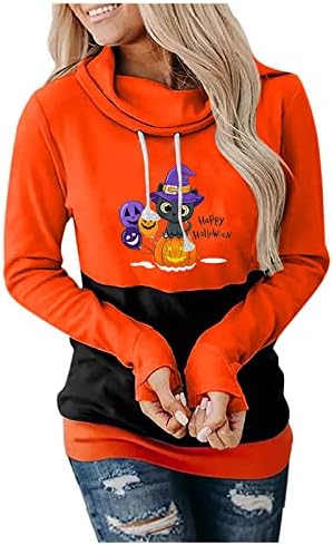 Женски спортен костюм от Велур Fragarn, Модерен Женски Пуловер С Качулка, Подходящ По Цвят На Хелоуин, Пуловер