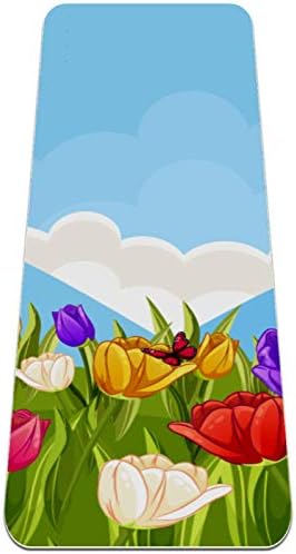 Дебел нескользящий килимче за йога Unicey за физически упражнения и Фитнес, 1/4 с принтом под формата на Пролетния