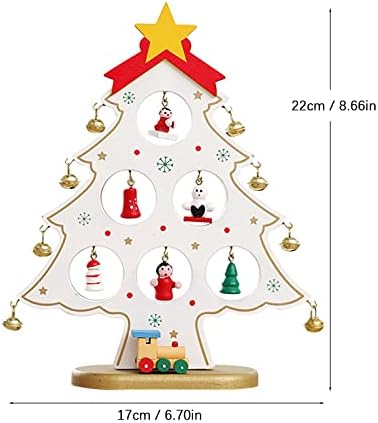 Изкуствена Коледна елха си САМ Мини Коледно Дърво Десктоп Дървена Декорация За Коледната елха Коледни Детско Бижу Скулптура за краката (B, Един размер)