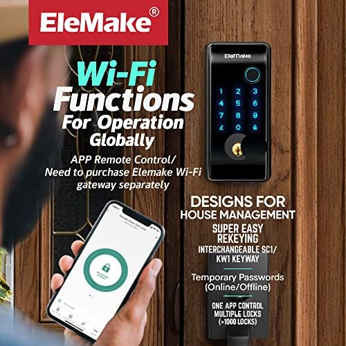 Интелигентна система за заключване на вратите Elemake - Wi-Fi smart болт, Бесключевой заключване на клавиатурата