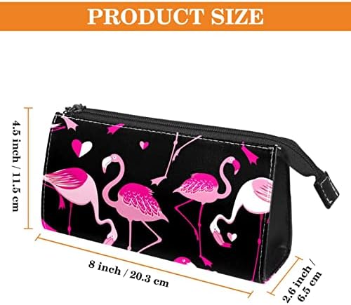 TBOUOBT козметични чанти за Жени, Косметичка За Пътуване, Органайзер За Аксесоари, Розово Сърце Фламинго