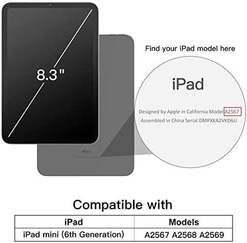 Калъф JETech за iPad Mini 6 (8,3 инча, модел 2021 г., 6-то поколение), тънка поставка, твърда делото Smart Cover-с функция за автоматично включване / изключване (черен)