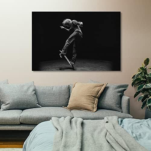 Скейтър Родни Мълън Черно-бял Портрет Снимка на Плакат Съвременен Декор на Стените са Стенни Художествени Картини