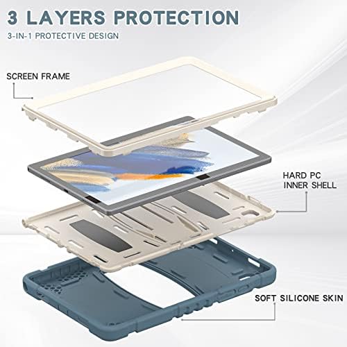 Защитни скоби за таблет ZHENGNING, устойчив на удари калъф за Samsung Galaxy Tab A8 10.5 инча 2021 (SM-X200/X205), Детски калъф, Здрав мек Силиконов калъф за таблет от TPU с поставка, чанта за ta