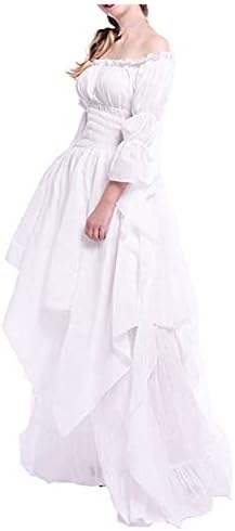 ZEFOTIM Облечи за Хелоуин, женски свободно рокля за cosplay, в ретро стил с дълги ръкави, елегантна вечерна