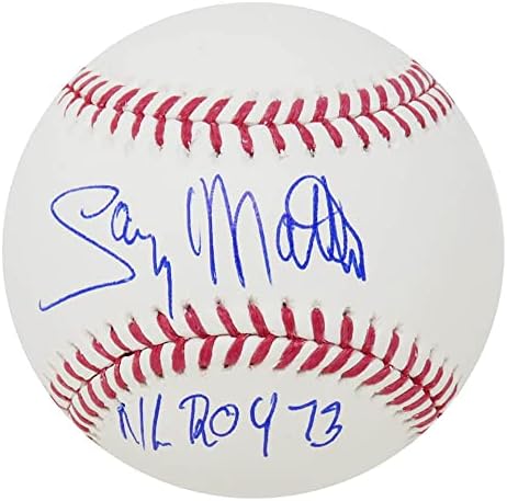 Гари Матюс е Подписал Официален Бейзболен мач Роулингс МЕЙДЖЪР лийг бейзбол с NL ROY'73 - Бейзболни топки с автографи