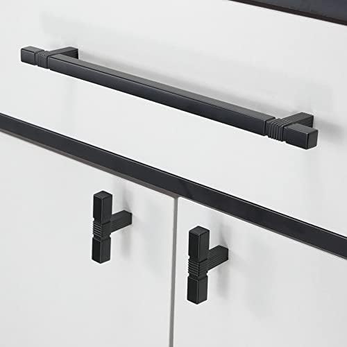 COTYKILEY 10 Опаковка 7,5 См (192 мм) Матово Черни Дръжки на Кухненски шкаф Черни Дръжки за вратите на гардероба