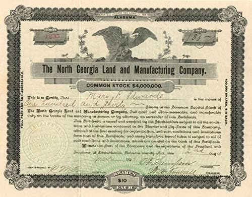 North Georgia Land and Manufacturing Co. - Сертификат състав
