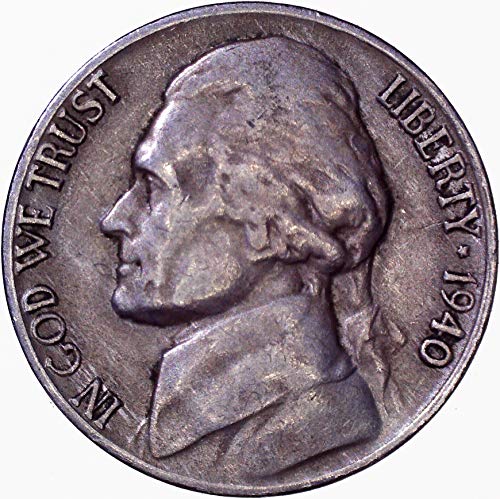 1940 - те Години Jefferson Nickel 5C Приблизително В формата на