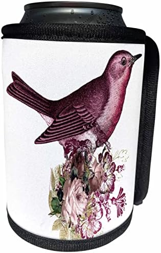 3. Равен, Красива розово-бордовую цветна илюстрация на Птица - Опаковки за бутилки-хладилника (cc_357009_1)