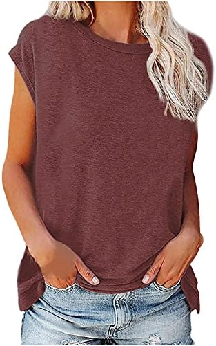 Дамски Модни и Ежедневни Тениска С кръгло деколте, Свободна Риза с Къс ръкав, Пуловер, Прилепнали Потници