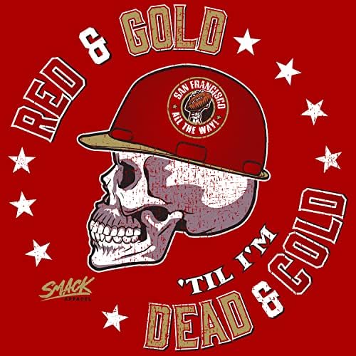 Тениска Red & Gold Til I ' m Dead and Cold за футболните фенове Сан Франциско (SM-5XL) (Червен hoody голям размер)