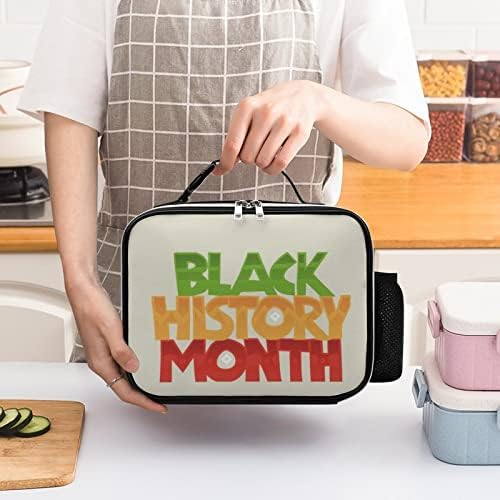 Черна Чанта за Обяд Месеца на Историята на Случайна Кутия за Обяд Множество Чанта за Обяд, за Офис Работа и за Пътуване