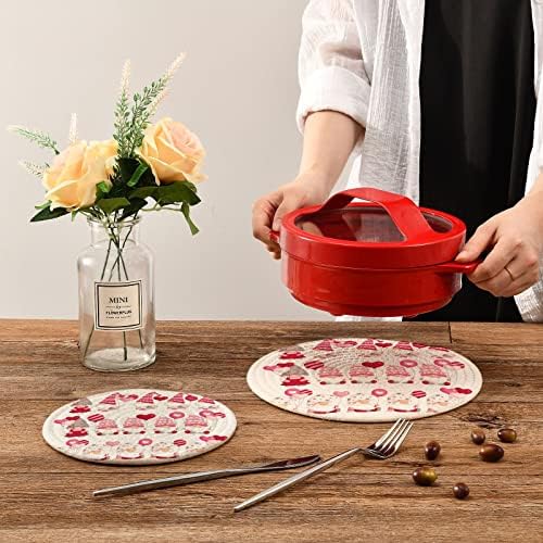 CUPADA Набор от Красиви Розови Джуджета, кухненски ръкавици, Подложки, 2 бр, Топлоустойчива Поставка за топли