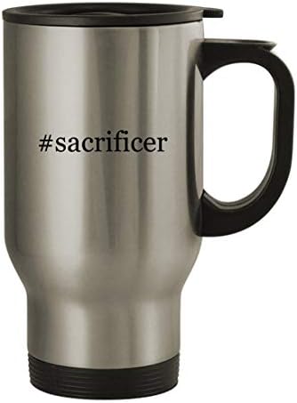 Подаръци дрънкулки #sacrificer - Пътна Чаша от Неръждаема Стомана с тегло 14 грама, сребрист