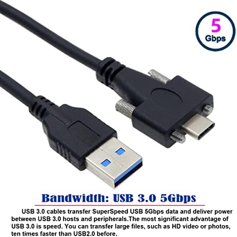 Кабел YC ° CY USB-C USB 3.1 Type-C с два винта, фиксирующимися към стандартния кабел за пренос на данни USB3.0,