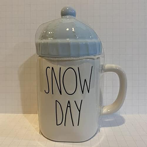 Чаша Rae Dunn SNOW DAY - С шляпным покрив - Керамични - Коледа