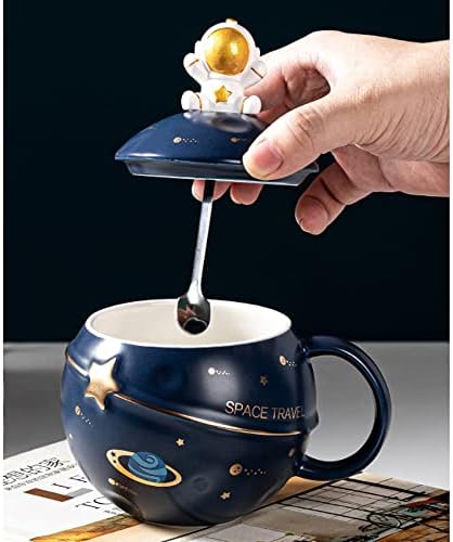 Сладка чаша астронавти BigNoseDeer, Керамични Чаена чаша С капак и лъжица, Нови Чаши за Кафе На горещ шоколад,
