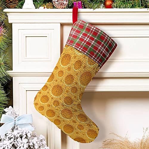 Жълто Сирене Коледни Чорапи С Пайети, Блестящи Стенни Висящи Украси, Украса за Коледната Елха, Празнични Партита