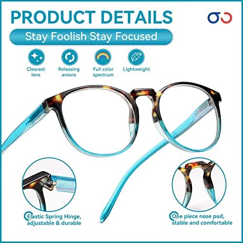 Стилни очила за четене GIBLOGO за жени и мъже за четене - 6 опаковки, компютърни очила, блокиране на синя светлина, които правят замъглено виждане