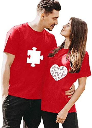 Едни и същи тениски, на Деня на Св. Валентин, за жени и за мъже, Тениски с принтом Любов от устните на Сърцето,
