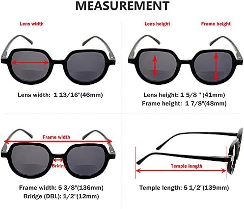 Eyekepper 4 Опаковки Бифокальных Слънчеви очила за Жени, Реколта двухфокусные Слънчеви очила за четене + 2.50