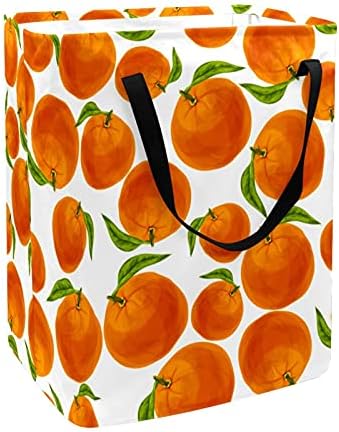 NDKMEHFOJ Оранжевите Безпроблемно Кошници За Бельо Водоустойчив Сортировач Мръсни Дрехи Мека Сгъваема Дръжка
