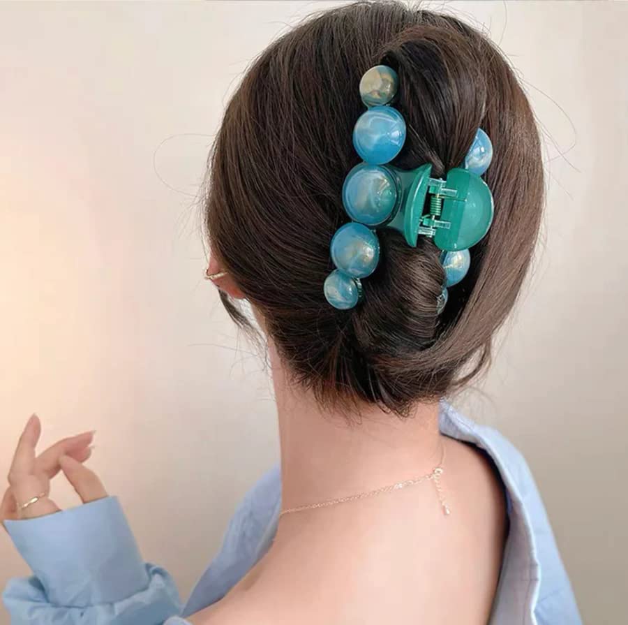 Щипки за коса с перли в корейски стил, 3 бр. (3 бр., Праскова, , Paarl)