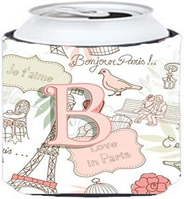Carolin's Treasures CJ2002-БКК Letter B Love in Paris Rose Устройство за обнимания кутии или бутилки, Устройство