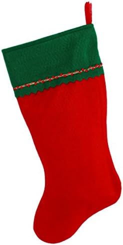 Първоначално Коледни Чорапи с бродирани мен Монограм, Зелено и Червено фетр, Инициал N