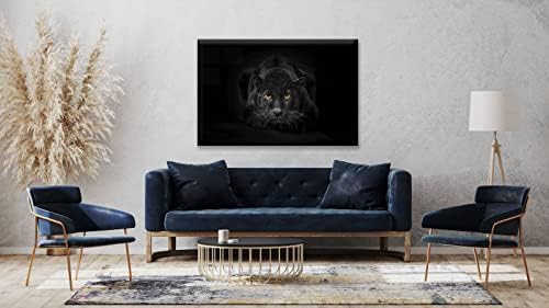 Акрилна модерна стенни пантера - Черно-бяло серията Животните в дивата природа - интериорен Дизайн NFT - Акрилна
