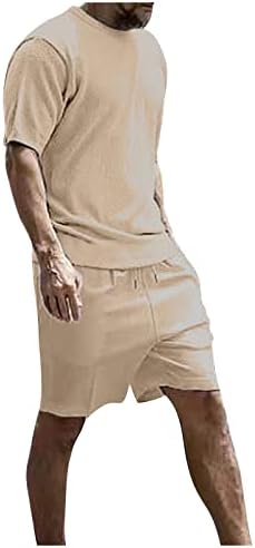 WALLDOR/Мъжки Комплекти от 2 теми, Ежедневни Базова Риза с кръгло деколте и Къс ръкав, къси Панталони, Модерни