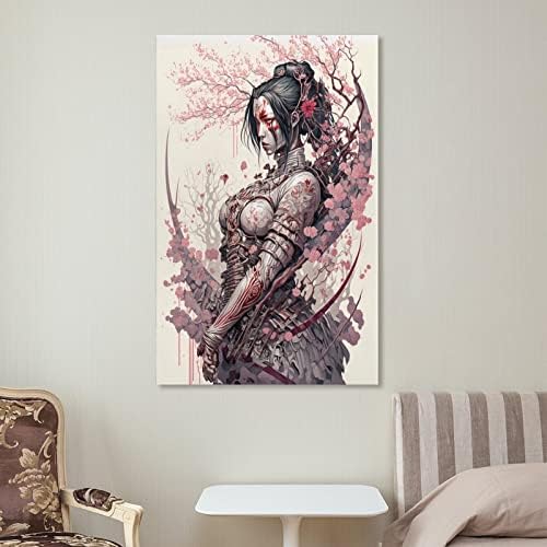Плакати с Самурайской Гейшей, художествена живопис, плакати за стая, естетически стенни отпечатъци върху платно,