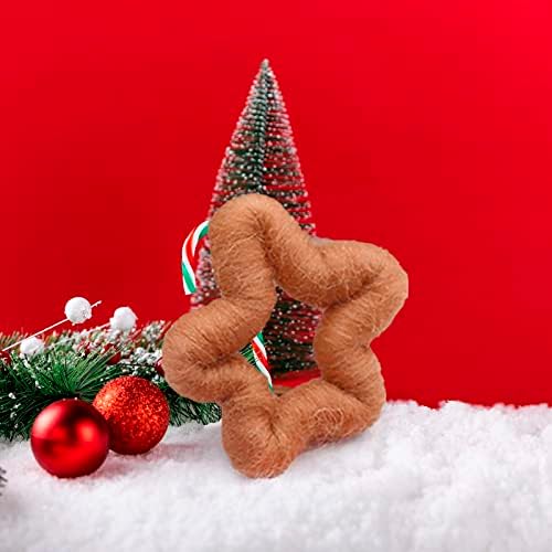 Помпеле направи си САМ Украса за Коледната Елха Ръчно изработени Малка Окачване От Вълна 6,5 см Куха Звезда
