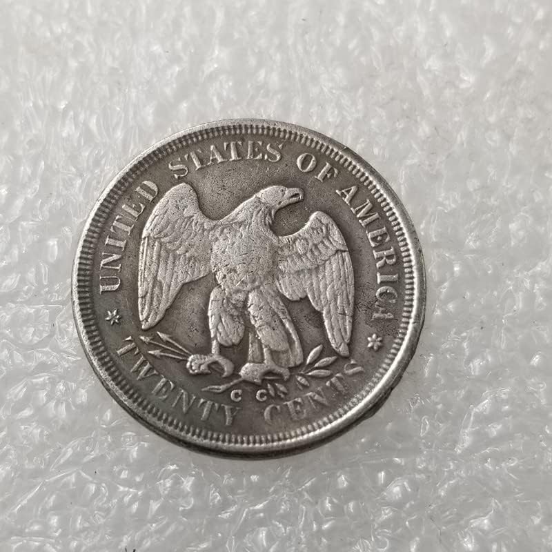 QINGFENG Старинни Занаяти 1875CC Година Свобода Блок 20 сребърно покритие Монета Реплика Възпоменателна Монета Чуждестранна Валута Сребърен Долар