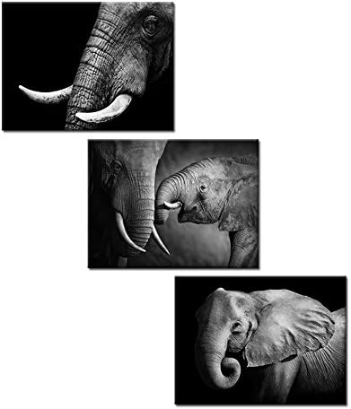 Творческа Изкуството на Черно - Бял Слон, Платно, Стена Арт Декор, Щампи с участието на Животните, Произведение