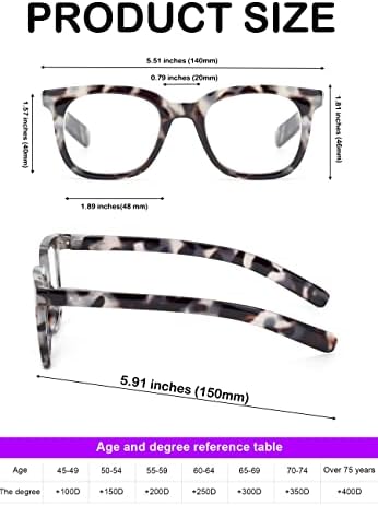 Colloddiss Извънгабаритни очила за четене за жени и мъже, четци в квадратна рамка, блокиране на синя светлина,