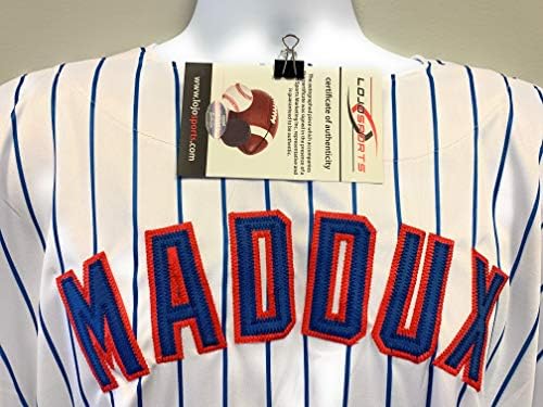 Грег Мэддукс Chicago Cubs Подписа Автограф на MLB за Поръчка На Бяла Риза LoJo Sports Удостоверение