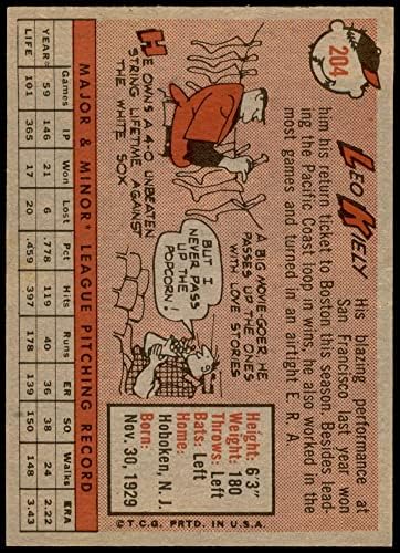 1958 Topps 204 Лео Kealey на Бостън Ред Сокс (Бейзболна картичка) EX/MT Red Sox