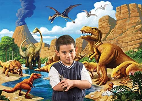 AIIKES 8x6FT Свят на Динозаврите Парк Фон За Снимки на Децата Тропически Джунгли Сафари Фон Момче на рождения