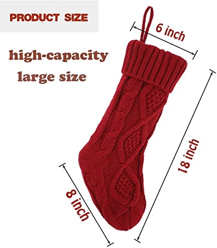 Персонални Коледни Чорапи, Семеен Коледен Отглеждане с Потребителски име, 18 Голям Вязаный Коледни Чорапи за