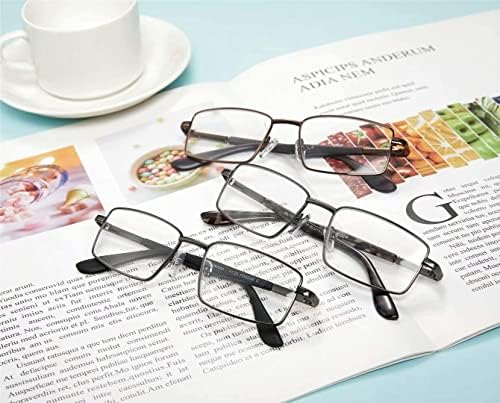 Очила за четене LOOKLIFE Метални Леки Полнокадровые Очила за четене с кутия пролетта панти 3 Опаковки Очила