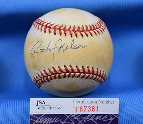 Автограф на Роки Нелсън JSA Coa Националната лига бейзбол с автограф от ръката на