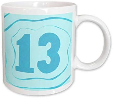3дРоза Номер Тринадесет 13 в синя керамична чаша, Blue Ripples, 11 грама