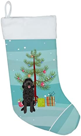 Carolin's Treasures WDK3002CS Doodle Черен 1 Коледен Чорапи, чорапи за окачване на камината, Коледен Сезон,