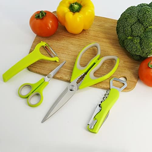 Комплект кухненски ножици KUONIIY, Храни от Неръждаема Стомана, Кухненски Ножици с мека и удобна дръжка, Нож