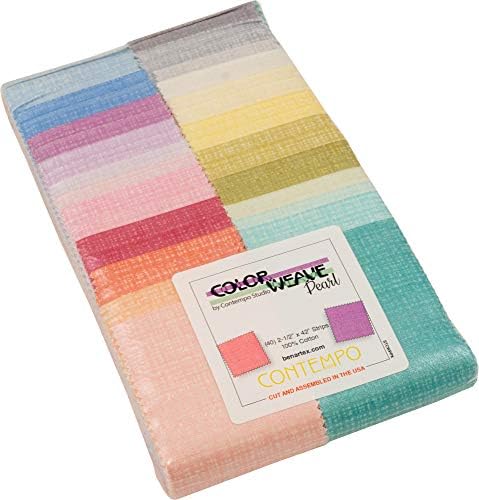 Contempo Studio Color Weave Pearl Strip-банички с 40 2,5-инчови ивици желейного на рула Benartex