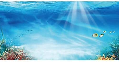 НЕВЕРОЯТЕН Подводен Тематичен Фон за Аквариум Пъстри Корали и Тропически Риби Слънчева Светлина Подводен Свят